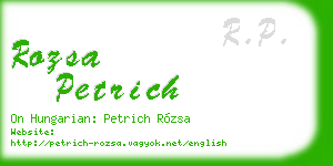 rozsa petrich business card