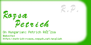 rozsa petrich business card